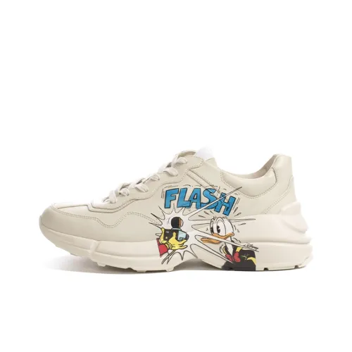 Disney x Gucci Rhyton Low Топ Толстоподошвенные кроссовки Женские Айвори Белый