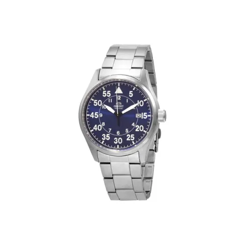 ORIENT Автоматический Механический Механизм Нержавеющая Сталь Ремешок Часы Мужские Синий Циферблат