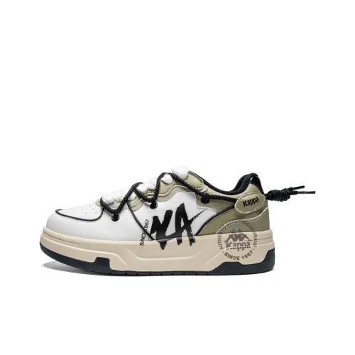 KAPPA Slip-resistant Abrasion-resistant Low-top Skateboard Shoes Unisex Heron Feather White Khaki Кроссовки KAPPA с низким верхом устойчивые к скольжению и износу унисекс для скейтбординга перо белого хаки цвета