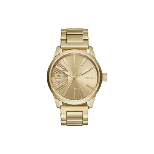 DIESEL Наручные часы Кварцевый механизм Нержавеющая сталь Ремешок 53 мм Золотой циферблат Унисекс DZ1761