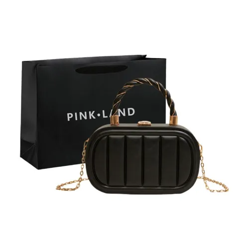 PINK·LAND ПУ (полиуретан) Портативный BOX CROSSBODY Сумка Стандартная Женская Черный Белый