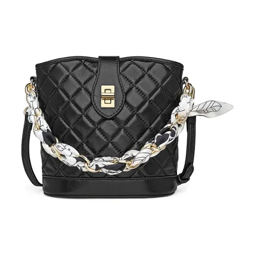 Playboy Сумка через плечо из крупнозернистой текстуры коровьей кожи средний размер женская черная