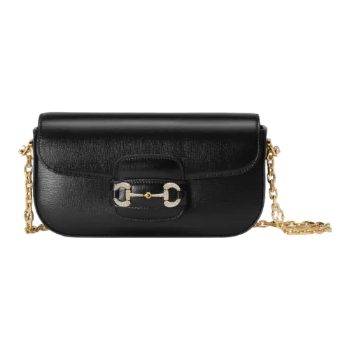 GUCCI Horsebit 1955 Кожаная сумка через плечо сумка на плечо женская черная