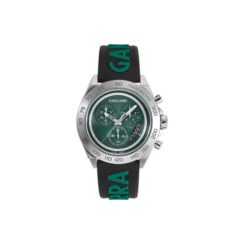 FERRAGAMO Наручные часы Кварцевый механизм Зеленый циферблат Мужские часы