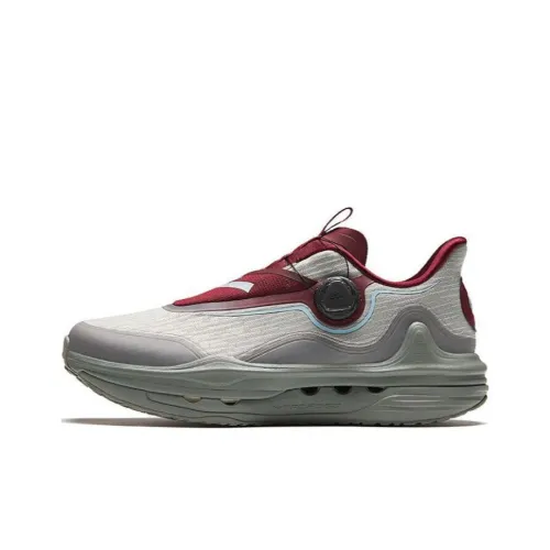 ANTA Champion Series Износостойкие Дышащие Низкие Беговые Кроссовки Мужские Серый Красный