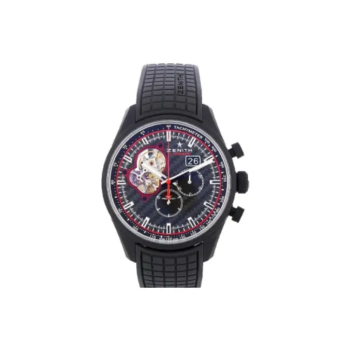 ZENITH Автоматический Механический Механизм Мужские Часы 45мм*15,3мм Черный