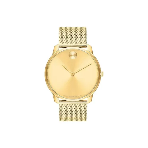 MOVADO Кварцевый механизм Мужские часы Часы 42 мм Золотой циферблат Корпус из нержавеющей стали Ремешок из нержавеющей стали