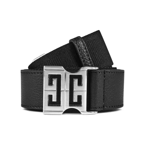 GIVENCHY Classic Logo Label Leather Belts Men's Black