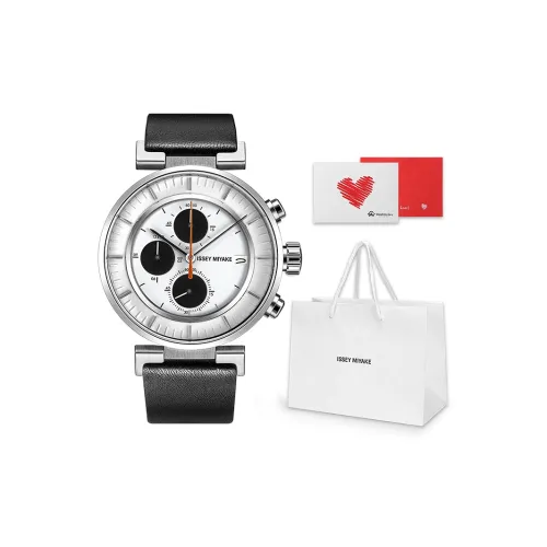 ISSEY MIYAKE Кварцевый механизм кожаный ремешок часы 43 мм унисекс белый циферблат модель SILAY003