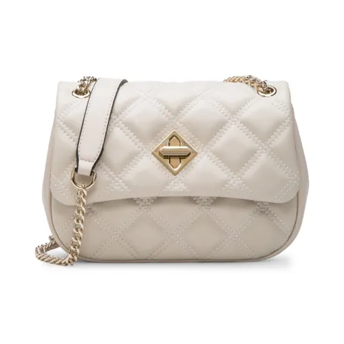 HONGU Сумка через плечо из коровьей кожи стандартная женская экрю черный