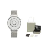 Белый циферблат, серебряная сетчатая сумка, стиль