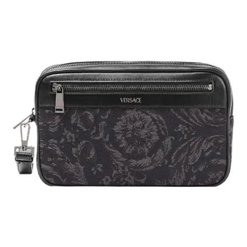 VERSACE Barocco Полиамид Хлопок Клатч Мужской Черный