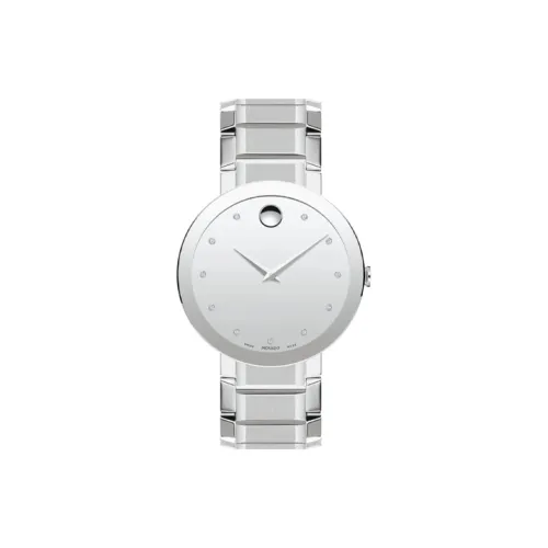 MOVADO Кварцевый механизм Мужские часы Часы 39 мм Серебристый циферблат Корпус из нержавеющей стали Ремешок из нержавеющей стали