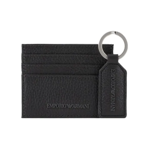 EMPORIO ARMANI Кошелек из коровьей кожи держатель для карт мужской черный