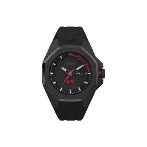 TIMEX UFC Коллаборация Наручные часы Кварцевый механизм Силиконовый ремешок 44 мм Черный циферблат Мужские часы TW2V57300