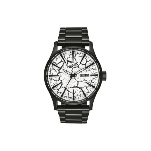 NIXON Sentry Collection Мужские часы Кварцевый механизм Ремешок из нержавеющей стали 42 мм Белый циферблат