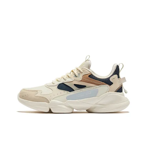 Erke Shock Absorbers Slip-resistant Abrasion-resistant Low Top Casual Shoes Women's Beige Эрке Шок Абсорберы Противоскользящие Устойчивые к истиранию Низкий Топ Повседневная Обувь Женская Бежевый