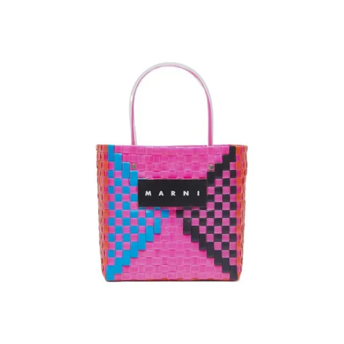 MARNI Акриловая пластиковая сумка-тоут сумка для покупок корзина сумка маленькая женская розовая синяя многоцветная