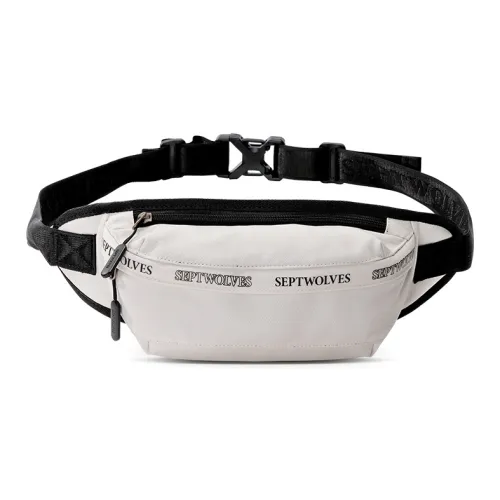 SEPTWOLVES Ткань Сумка через плечо Банан Сумка через плечо Обычная Унисекс Экрю