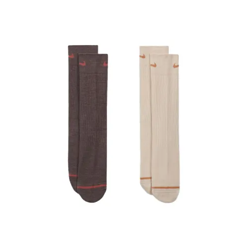 NIKE 2 шт Кофе + Бежевый Унисекс MID Носки до икры