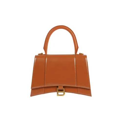 Balenciaga Коровья кожа Сумка Hourglass Сумка через плечо Сумка среднего размера Женская Кленовый