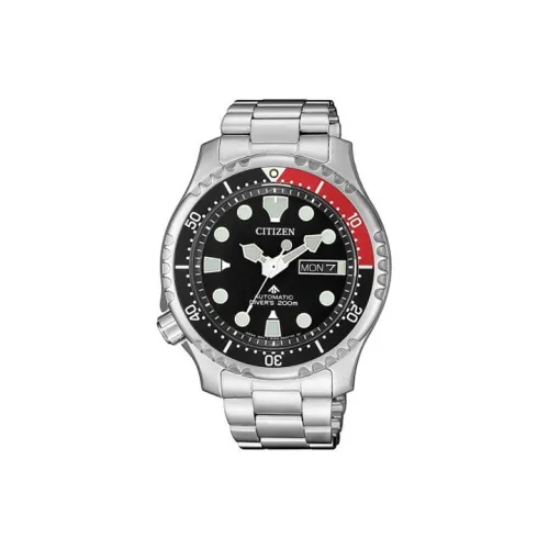 CITIZEN Автоматический Механический Механизм Нержавеющая Сталь Ремешок Часы Мужские Черный Циферблат NY0085 86E