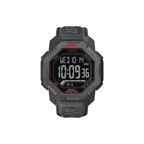 TIMEX STRENGTH Collection Мужские часы Кварцевый механизм ПУ (полиуретан) Ремешок 48 мм Черный циферблат TW2V88100