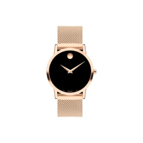 MOVADO Кварцевый механизм Женские часы 33 мм Черный циферблат Корпус из нержавеющей стали Ремешок из нержавеющей стали
