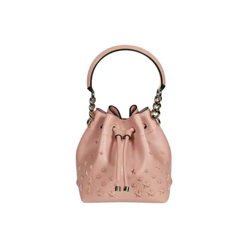 Jimmy Choo Кожа Ведрообразная Сумка Сумка через плечо Маленькая Сумка Женская Цветочная и Светло-Золотая