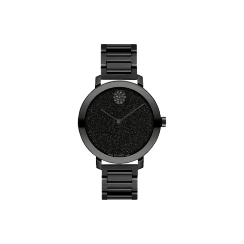 MOVADO Кварцевый механизм Женские часы 34 мм Черный циферблат Корпус из нержавеющей стали Ремешок из нержавеющей стали