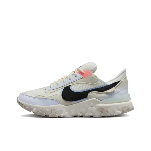Nike React Revision Slip Resistant Abrasion Resistant Низкий Топ Беговые кроссовки Женские Белые