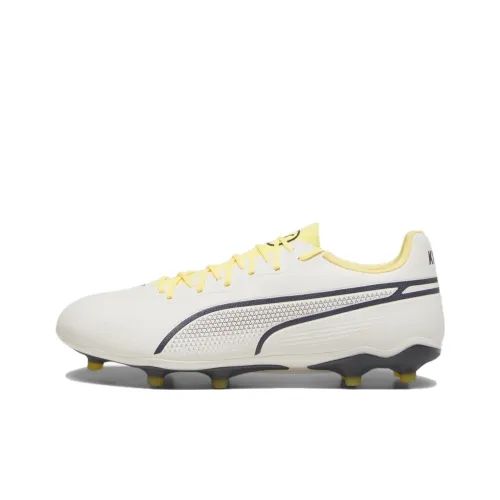 PUMA King Pro AG Artificial Grass FG Твердый Грунт Футбольные Бутсы Мужские Бежевый Желтый Черный