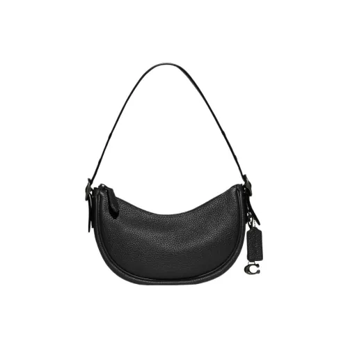 COACH Luna Мягкая кожа сумка через плечо сумка плечевая сумка женская черная