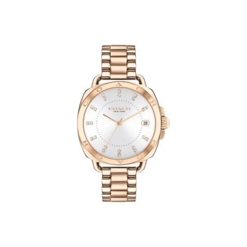 COACH Женские часы Кварцевый механизм корпус из нержавеющей стали ремешок 34 мм серебристый циферблат