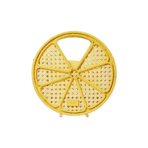Kate Spade Прутья ивы Кожаная отделка Сумка через плечо Сумка Женская Одуванчик Желтый Многоцветный