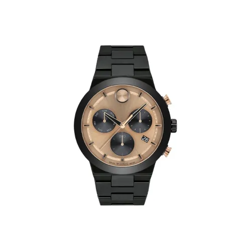 MOVADO Кварцевый механизм Мужские часы Часы 44 мм Коричневый циферблат Корпус из нержавеющей стали Ремешок из нержавеющей стали