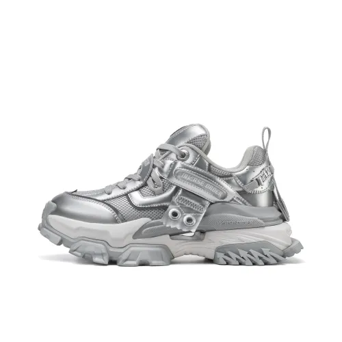 INVERSE ORDER Низкий топ массивные кроссовки унисекс серебряный