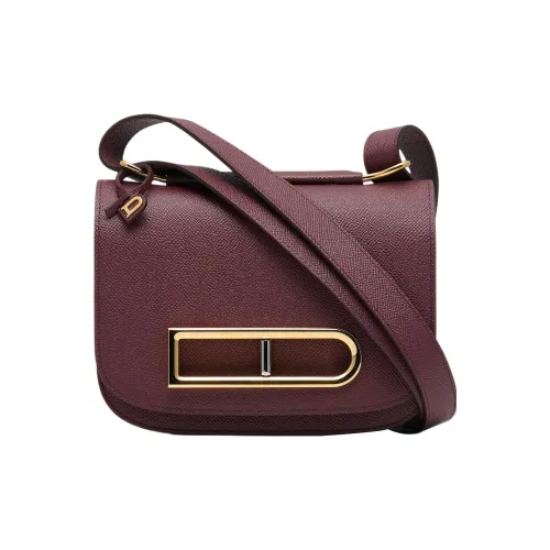 Delvau Lingot с текстурой Телячья кожа Сумка через плечо Сумка на плечо Женская Сандаловое дерево Бургунди