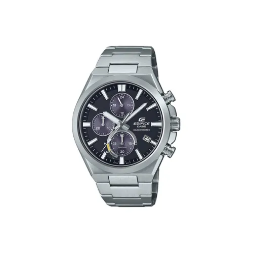 CASIO EDIFICE 3 Eye Кварцевый механизм Резиновый ремешок Часы Мужские Черный циферблат