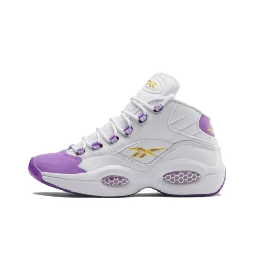Reebok Question Mid Топ Винтажные Баскетбольные Кроссовки Мужские Белый Фиолетовый