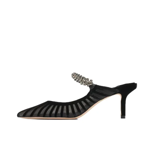 Jimmy Choo Bing Резиновая подошва Домашние тапочки Женские Черный