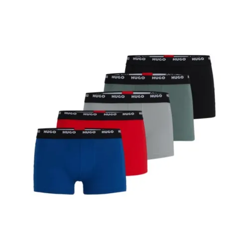 Hugo Boss FW23 FIVE Пачка OF Эластичный хлопок Транкс с логотипом на поясе Нижнее белье Мужской 5 пар