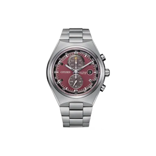 CITIZEN Светильник Кварцевый механизм Супер титан Ремешок Часы Мужские Кофейный Циферблат CA7090 87X