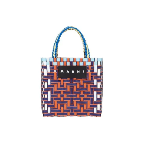 MARNI Basket Series Корова Кожа Корзина Сумка Тоут Сумка Сумка для покупок Сумка Маленькая Женская Синий Красный