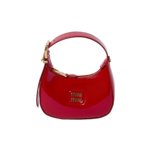 MIU MIU Кожа Полумесяц Сумка Сумка-хобо Сумка на плечо Сумка через плечо Обычная Женская Красная