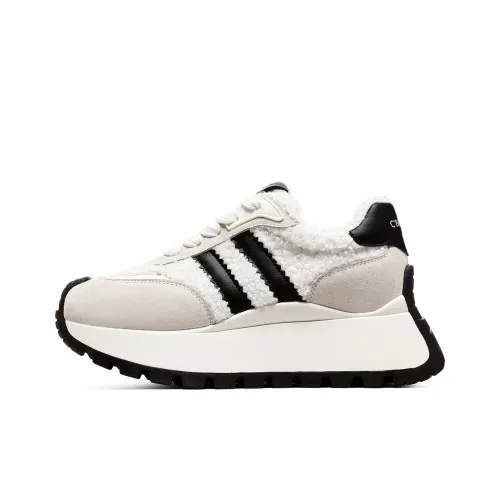 C°BANNER Высота Увеличивающий Термический Низкий Топ Повседневный Женские Белый