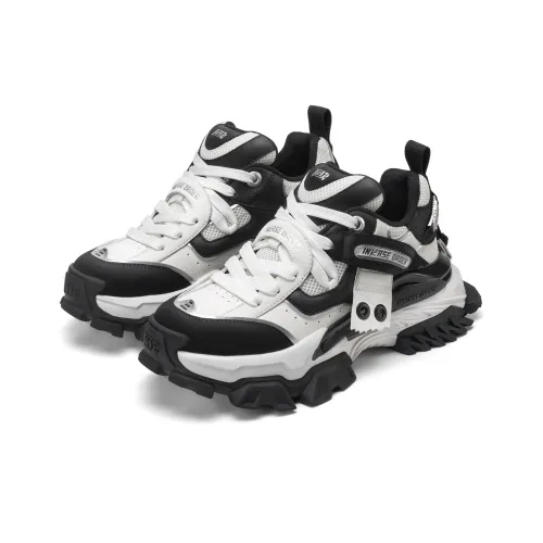 INVERSE ORDER Покрытие Устойчивое к истиранию Низкий Топ Толстая подошва Кроссовки Унисекс Черный Белый