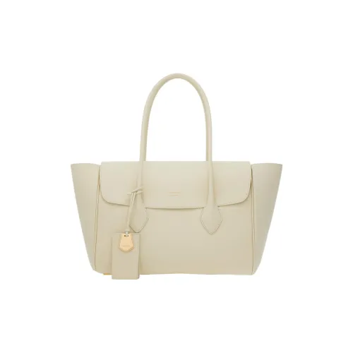 Ferragamo Hammered Телячья кожа Тоут Сумка Сумка для покупок Сумка Большая Женская Бежевая