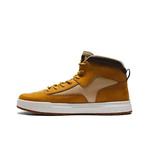 Timberland Покрытие Устойчивое к истиранию Высокие Кроссовки для скейтбординга Мужские Желтые