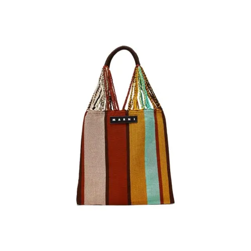 MARNI Ткань Hammock Сумка Сумка через плечо Маленькая Сумка Женская Красная Умбра Желтая